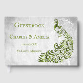 Livre d'or du Mariage Vin Peacock Green Leaf (Recto)