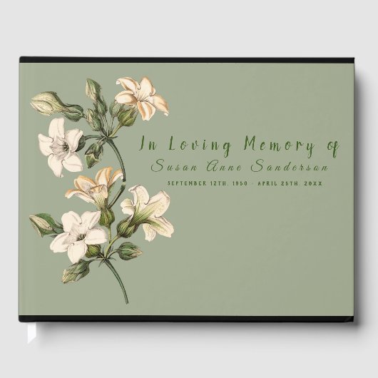 Livre d'or du Mémorial funéraire de Lilies (Recto)