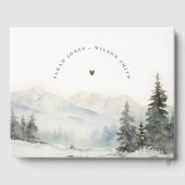 Livre D'or Dusky Winter Snow Mountain Mariage paysage (Verso)