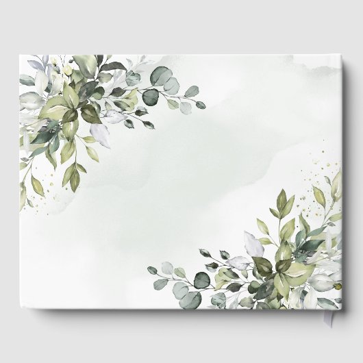 Livre D'or Dusty Blue Eucalyptus Vert Mariage Succulent (Verso)