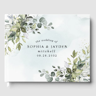 Livre D'or Dusty Blue Eucalyptus Vert Mariage Succulent