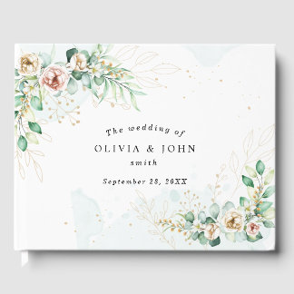 Livre D'or Dusty Blue Eucalyptus Vert Mariage Succulent