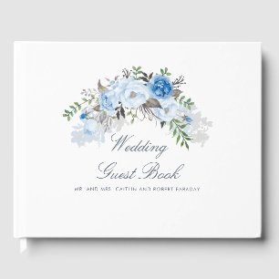 Livre D'or Dusty Blue Floral Mariage