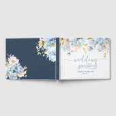 Livre D'or Dusty Blue Floral Mariage or (Complet)