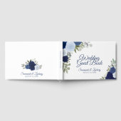 Livre D'or Dusty Blue & Navy Floral Elegant Boho Mariage (Complet)