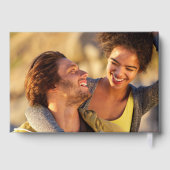 Livre D'or Dusty Blue Signature Script Photo Wedding (Verso)