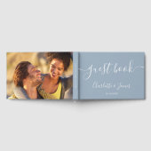 Livre D'or Dusty Blue Signature Script Photo Wedding (Complet)