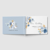 Livre D'or Dusty Blue White Gold Floral Mariage (Complet)