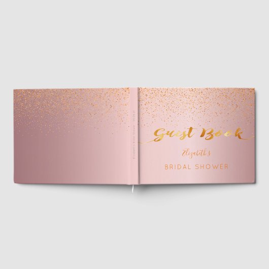 Livre D'or Dusty rose confetti script Fête des mariées rose (Complet)