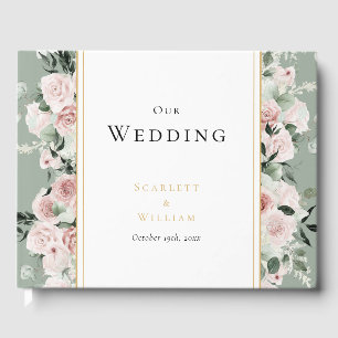 Livre D'or Dusty Rose Gold Sage Green Vintage Wedding