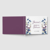 Livre D'or Dusty Royal Blue Purple Bloom Fête de Mariage (Complet)