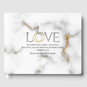 Livre D'or Écriture d'amour Verse Ephésiens 4:2 Mariage