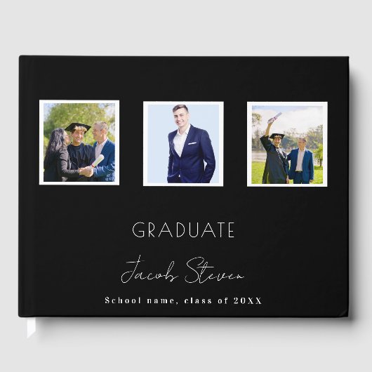 Livre D'or Écriture de nom noir blanc (Recto)