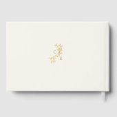 Livre D'or Ecru/Gold Floral Monogram Calligraphy Wedding (Verso)