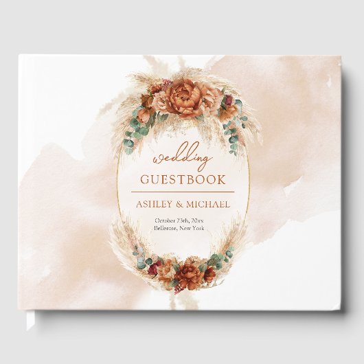 Livre D'or Eeucalyptus rouge profond en terre cuite (Recto)