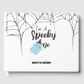 Livre D'or Éffrayant | Halloween 1er anniversaire | Bleu mini (Recto)