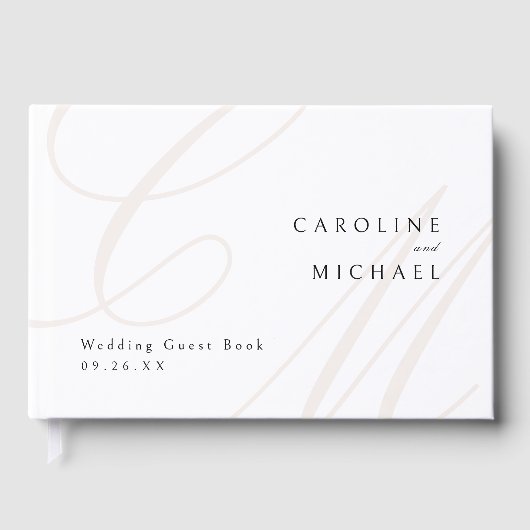 Livre D'or Élégance classique Calligraphie Monogramme Mariage (Recto)