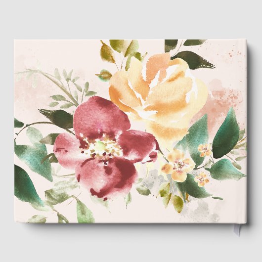 Livre D'or Élégance rustique | Aquarelle florale (Verso)