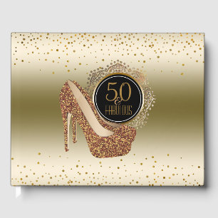 Livre D'or Élégant 50e anniversaire   50 & Fabulous Black Gol