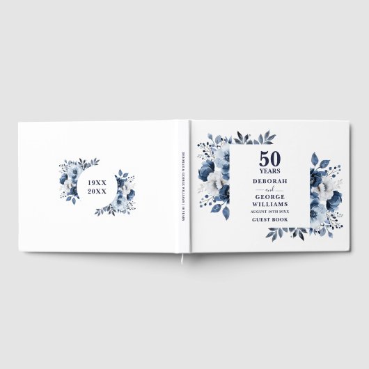 Livre D'or Élégant 50e anniversaire de Mariage de la marine B (Complet)