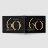 Livre D'or Élégant 60e anniversaire Black Gold Script personn (Complet)