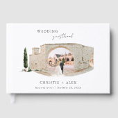 Livre D'or Elégant aquarelle Mariage d'illustration du lieu (Recto)