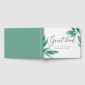 Livre D'or Elégant aquarelle vert feuille mariage (Complet)