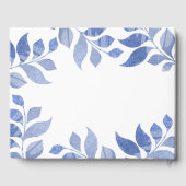 Livre D'or Elégant Bat mitzvah de feuillage bleu aquarelle (Verso)