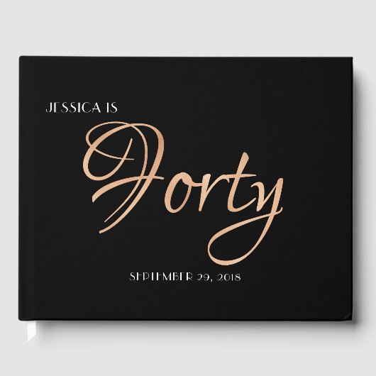 Livre D'or Elégant Black and Gold 40e anniversaire (Recto)