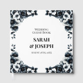 Livre D'or Elegant Black and White Floral Wedding (Recto)