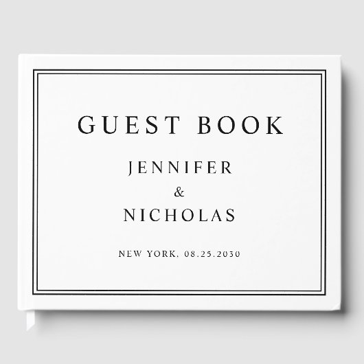 Livre D'or Elegant Black And White Wedding (Recto)