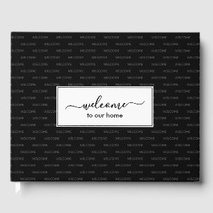 Livre D'or Elégant Black Custom ACCUEIL À NOTRE MAISON