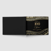 Livre D'or Elegant Black Gold Agate 100th Birthday Party (Complet)