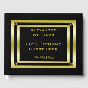 Livre D'or Elégant Black & Gold encadré Anniversaire