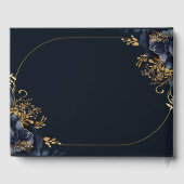 Livre D'or Elégant bleu marine Fleurs (Verso)