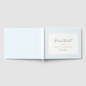 Livre D'or Elegant Blue & Sage Striped Wedding Invitation (Complet)