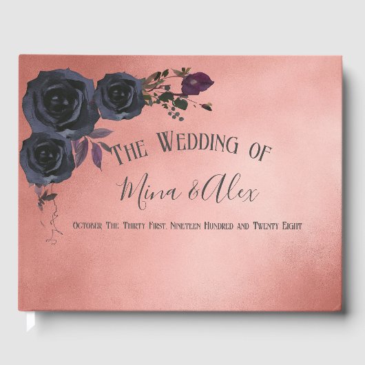 Livre D'or Elegant Blush Black Rose Mariage photo (Recto)