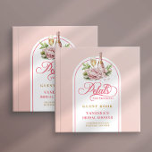 Livre D'or Elegant blush gold petals prosecco Shower book
