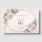 Livre D'or Elegant Bohemian Pink Flowers Greenery Guest Book (Recto)
