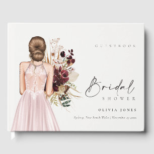 Livre D'or Elegant Boho Blush Mariage Gown Fête des mariées