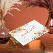 Livre D'or Élégant Boho Terracotta Script Mariage Lumineux
