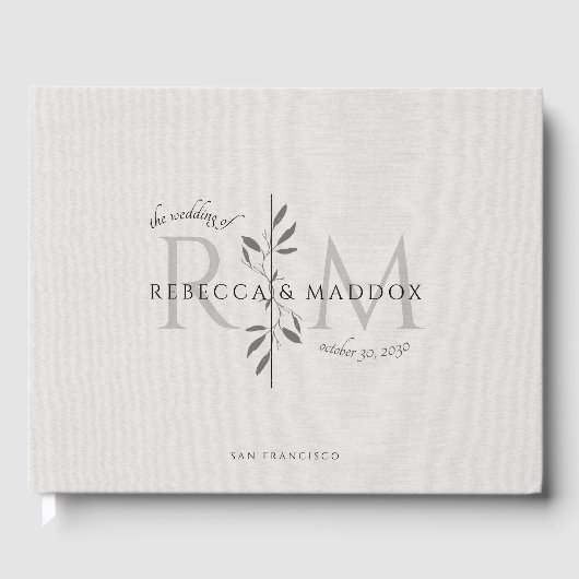 Livre D'or Elegant Botanical Wedding Guest Book (Recto)