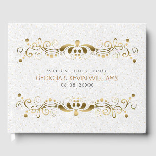 Livre D'or Elégant cadre de dentelle Floral Or