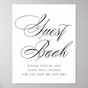 Livre d'or élégant calligraphie noire Mariage