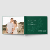 Livre D'or Élégant Cascading Green Feuilles Mariage photo (Complet)