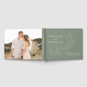 Livre D'or Elégant Cascading Sage Green Feuille Mariage photo (Complet)