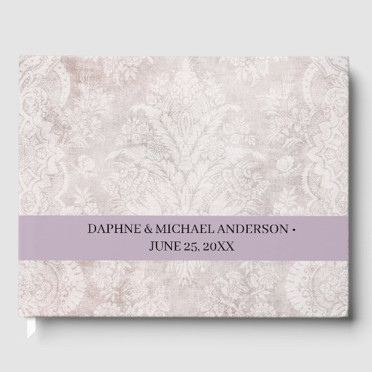 Livre D'or Élégant Chic Mariage Moderne Simple Violet (Recto)