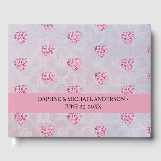 Livre D'or Élégant Chic Mariage moderne Simple violet rose (Recto)