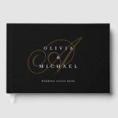 Livre D'or Élégant classique calligraphie monogramme mariage  (Recto)