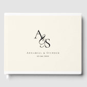 Livre D'or Élégant, Classique, Monogramme, Beige, Mariage (Recto)